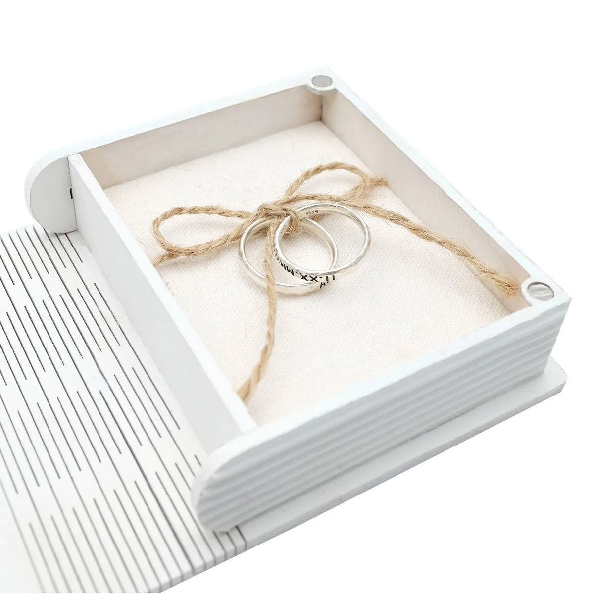 Personalized Wedding Ring Box Custom Book Box Wood Engagement Proposal Rings Bearer Jewelry Holder Personalised Names Date Gift