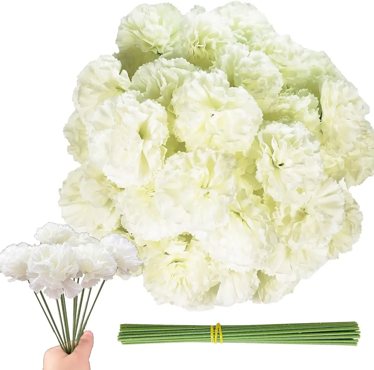 50Pcs Mexican Marigold Artificial Flowers for Day of The Dead Diwali Home DIY Craft Party Halloween Dia De Los Muertos Decor