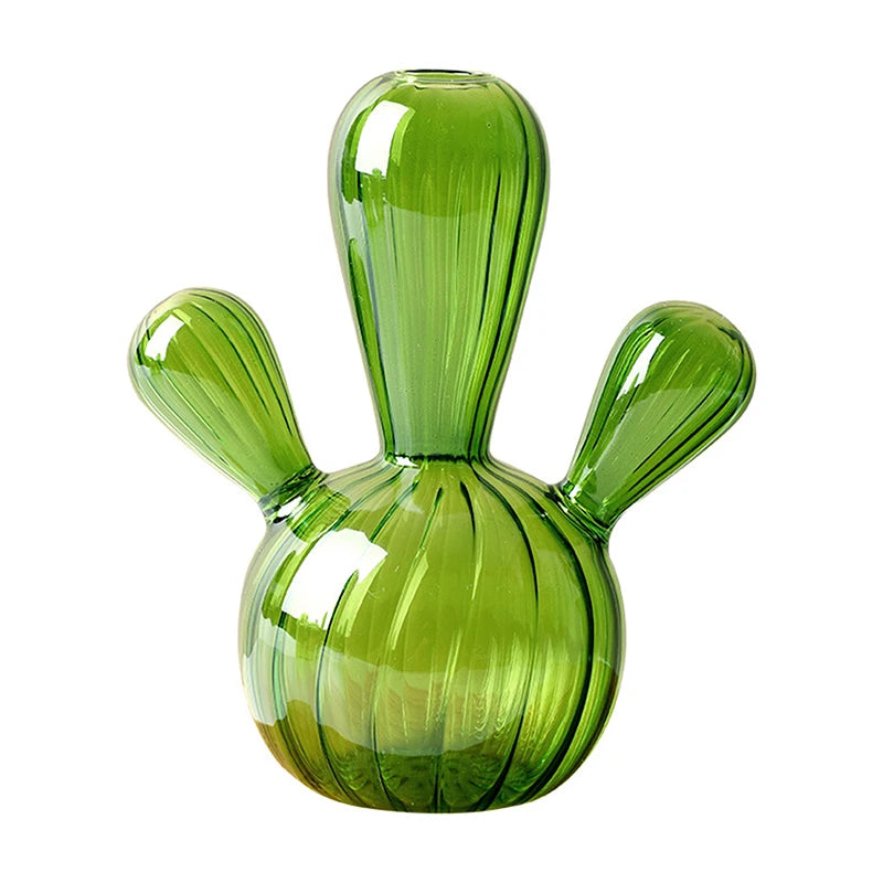 Cactus Glass Vase Small Fresh Glass Decorations Simple Home Living Room Desktop Ornaments Home Supplies