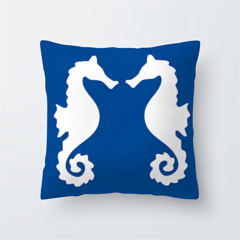 45x45cm marine organism ship printed pattern cushion cover for home living room sofa bedroom decoration pillow case