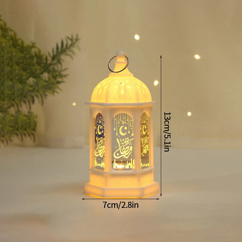 2024 Eid Mubarak Candle Lamp Creative Night Light Lantern Candle Holder Eid Mubarak Islamic Muslim Party Decor  Decorative Lamp