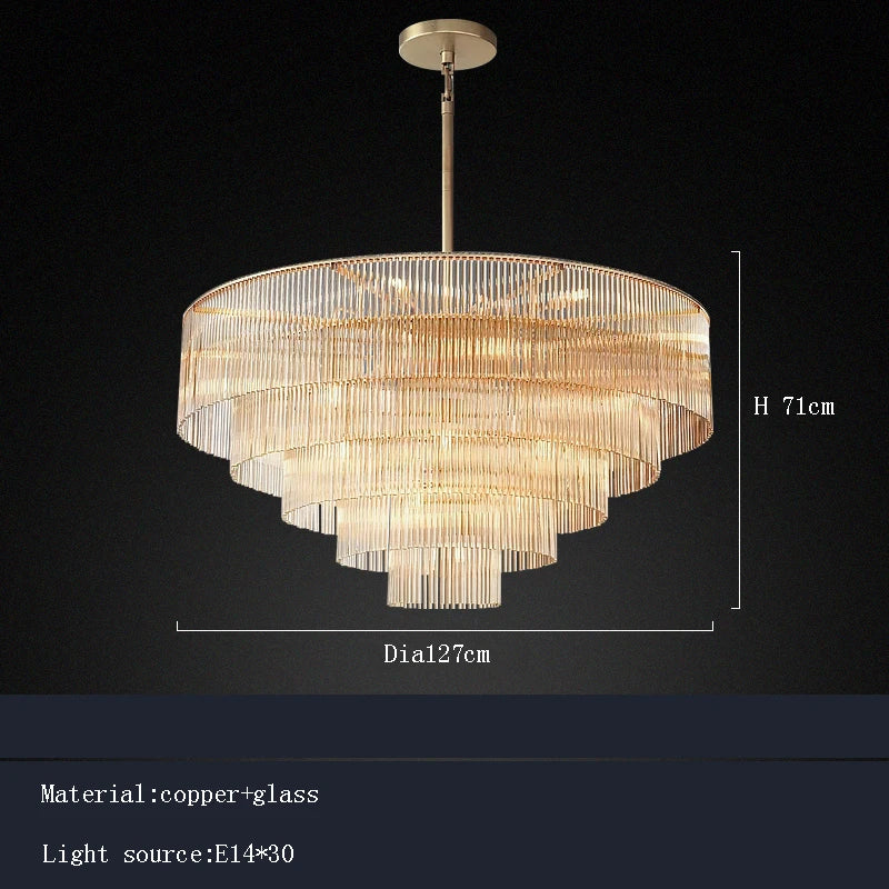 Nordic Luxury Glass Bar Big Ceiling Chandeliers Home Decoration Large Hanging Lamps for Living Room Hotel Lustre Gold