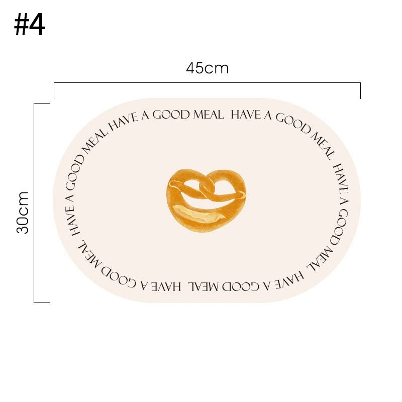 Kitchen Oval Shape Placemats Pu Leather Dining Insulation Mat Non-slip Tableware Mug Coaster Kitchen  Nordic Home Decor