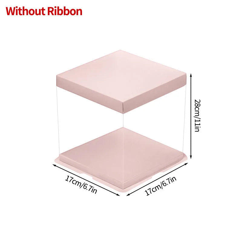 Transparent Packing Box High-Capacity Birthday Wedding Valentine Favor Wrapping Boxes Chocolate Cake Packaging Supplies