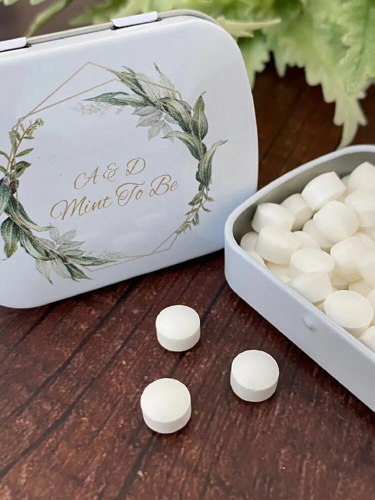 Mint to be Wedding Party Favors Tin Box Custom Design Gift for Guests In Bulk Personalized Photo Print Bridal Shower Engagement