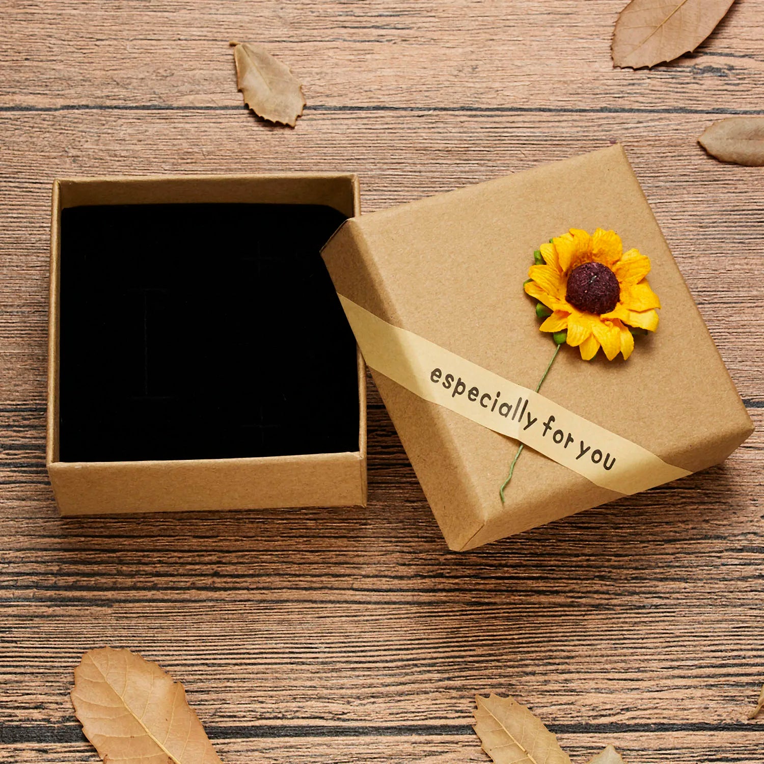 "especially for you" Daisy Sunflower Paper Box Ring Earrings Bracelets Necklace Gifts Box  Couple Friends Mom Dad Family Jewelry