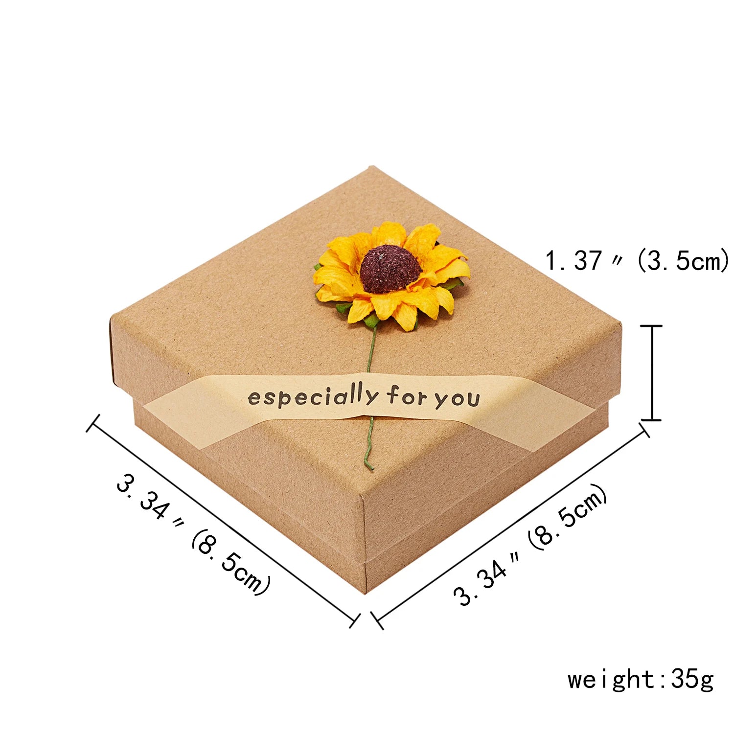 "especially for you" Daisy Sunflower Paper Box Ring Earrings Bracelets Necklace Gifts Box  Couple Friends Mom Dad Family Jewelry