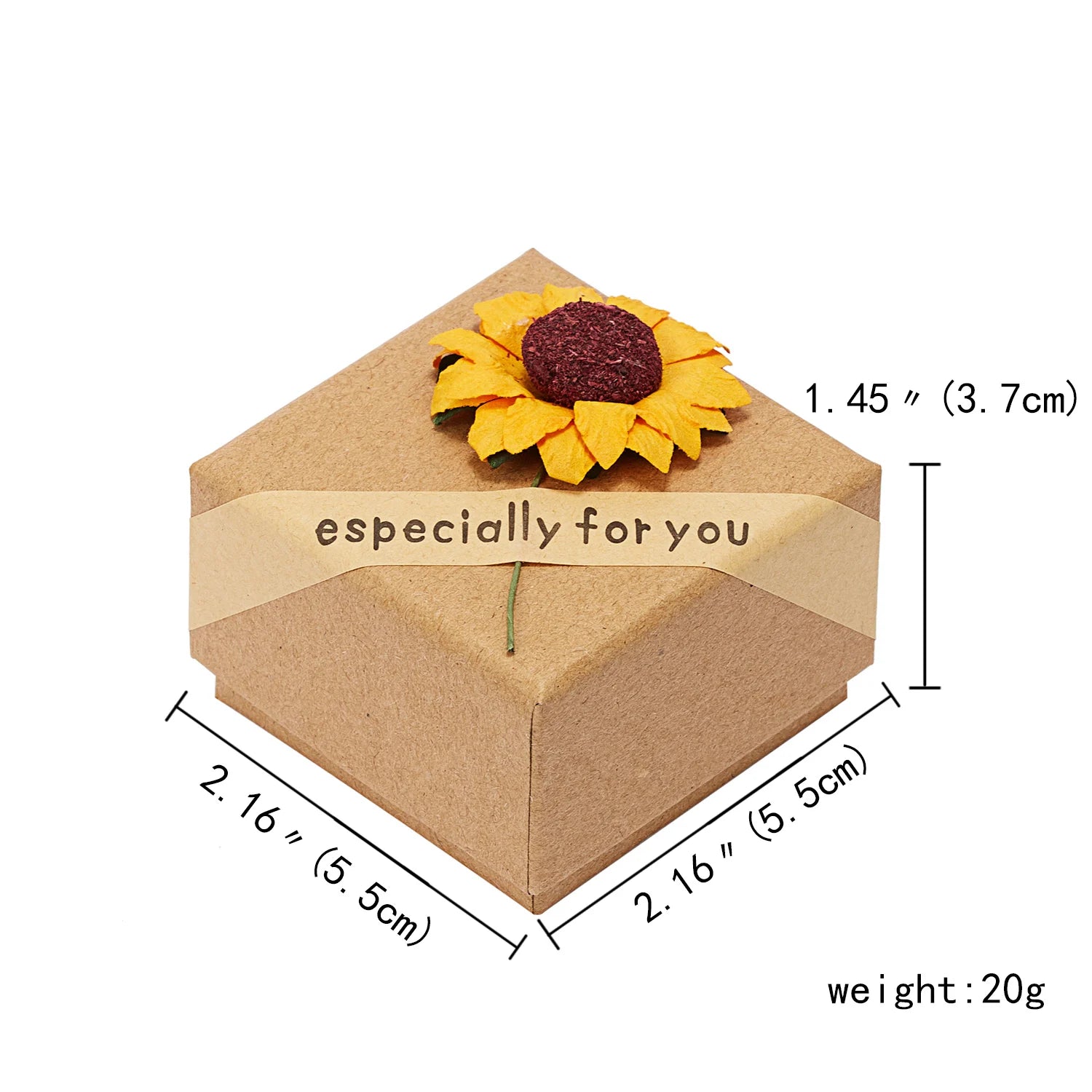 "especially for you" Daisy Sunflower Paper Box Ring Earrings Bracelets Necklace Gifts Box  Couple Friends Mom Dad Family Jewelry