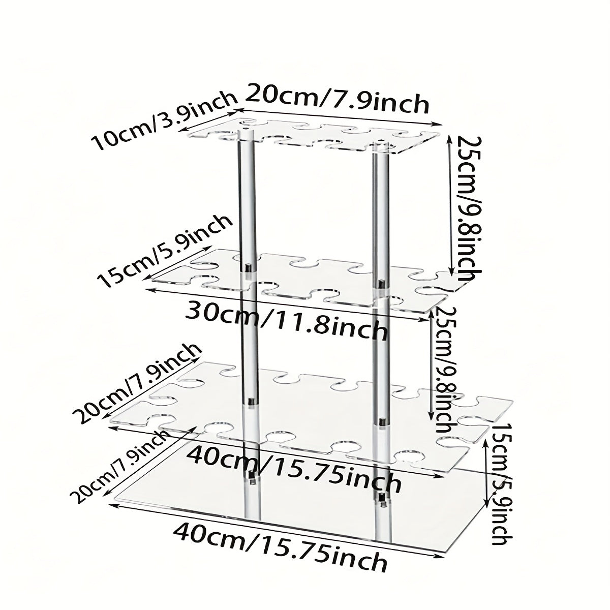 1pc elegant transparent three-layer cocktail glass stand for 36 cups - tower champagne glass display stand perfect for parties and parties