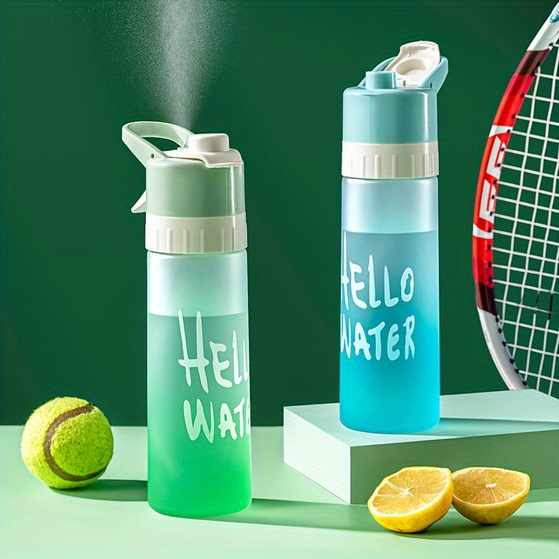 1pc Large-Capacity Gradient Spray Water Bottle - Portable, Cooling Mist Cup for Sports & Summer Hydration