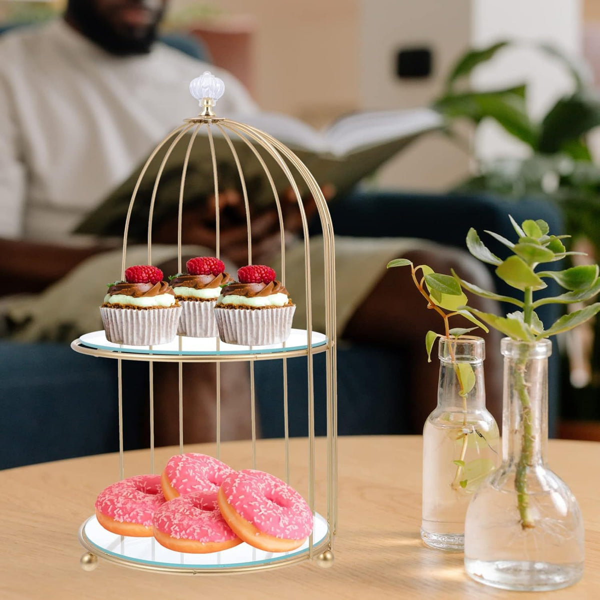 2 Exquisite Cake Display Stands of Different Heights, Exuding Unparalleled Sophistication And Elegance, Dessert Display Stands, Suitable for Snacks, Fruits And Candies Display