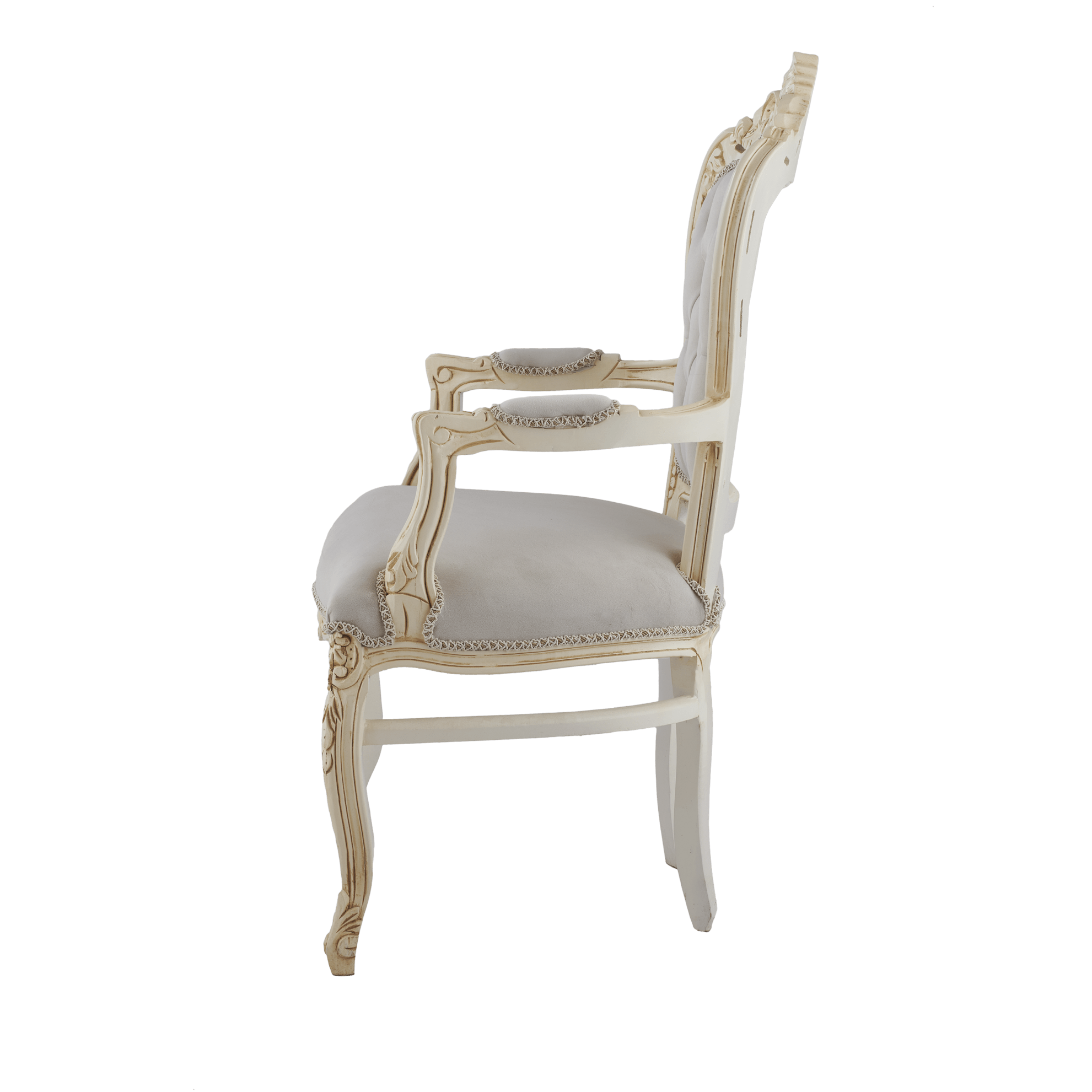 Table Chair Baroque-Style Armchair - Rococo in Solid Wood Decorated