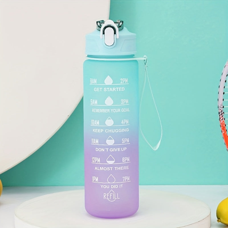 750ml Motivational Water Bottle with Time Marker, Straw, & Leak-Proof Lid - Durable Plastic Hydration Bottle for Gym, Yoga, Hiking - Seasonal Themed for Christmas, Easter, Halloween - Fitness Water Jug for Daily Hydration