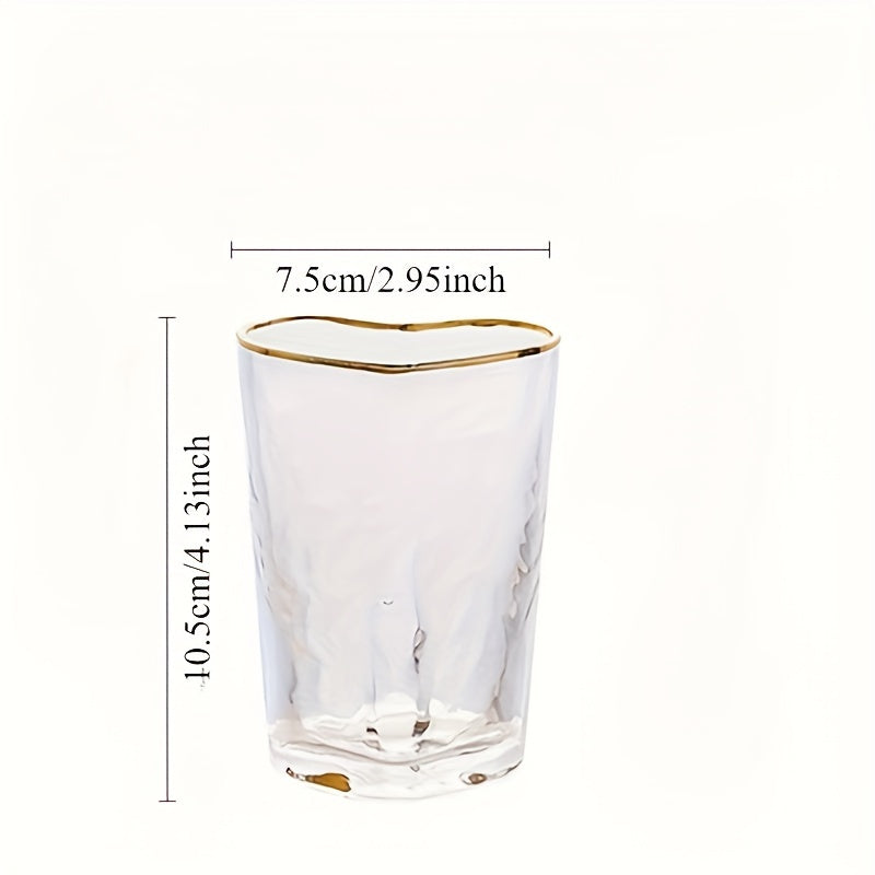 2pcs Heart-Shaped Glass Cup Set - Lead-Free, Insulated Drinking Glasses for Whiskey, Wine, Coffee & More - Perfect for Christmas & Holiday Celebrations