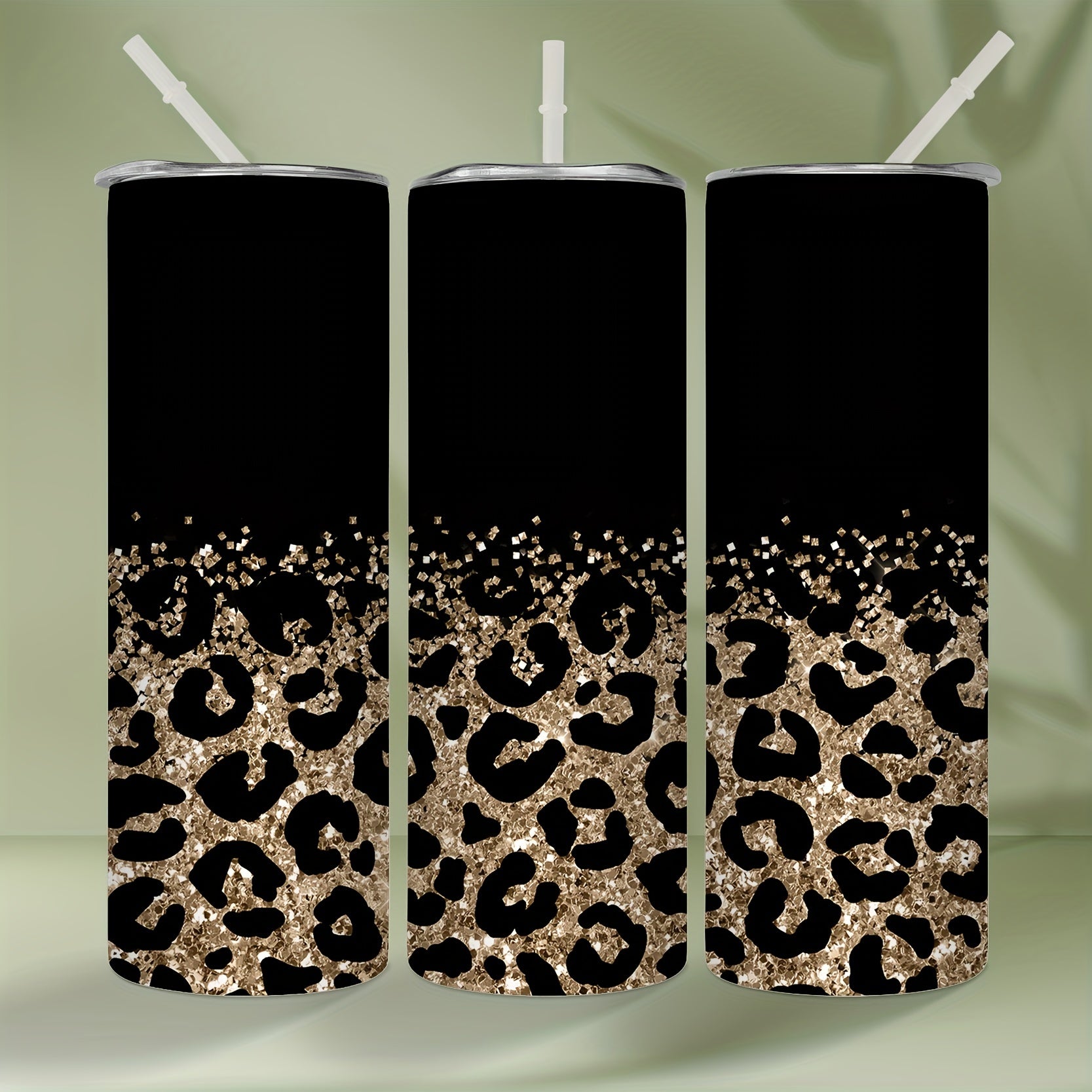 1pc, Leopard Print Tumbler With Lid And Straw, 20oz Stainless Steel Water Bottle, Insulated Straight Water Cups, Summer Winter Drinkware, Outdoor Travel Accessories, Valentine's Day Gifts