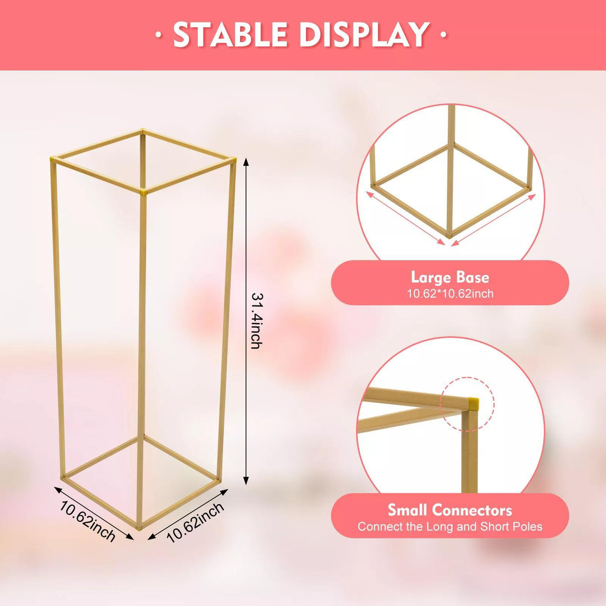 10pcs 78.74cm Tall Golden Metal Flower Stand for Wedding Table Centerpieces Decor NEW, Wedding Centerpieces for Tables, Plinth Stand for Wedding, Rustic Wedding Decorations, Wedding Centerpieces, Wedding Centrepieces for Tabl