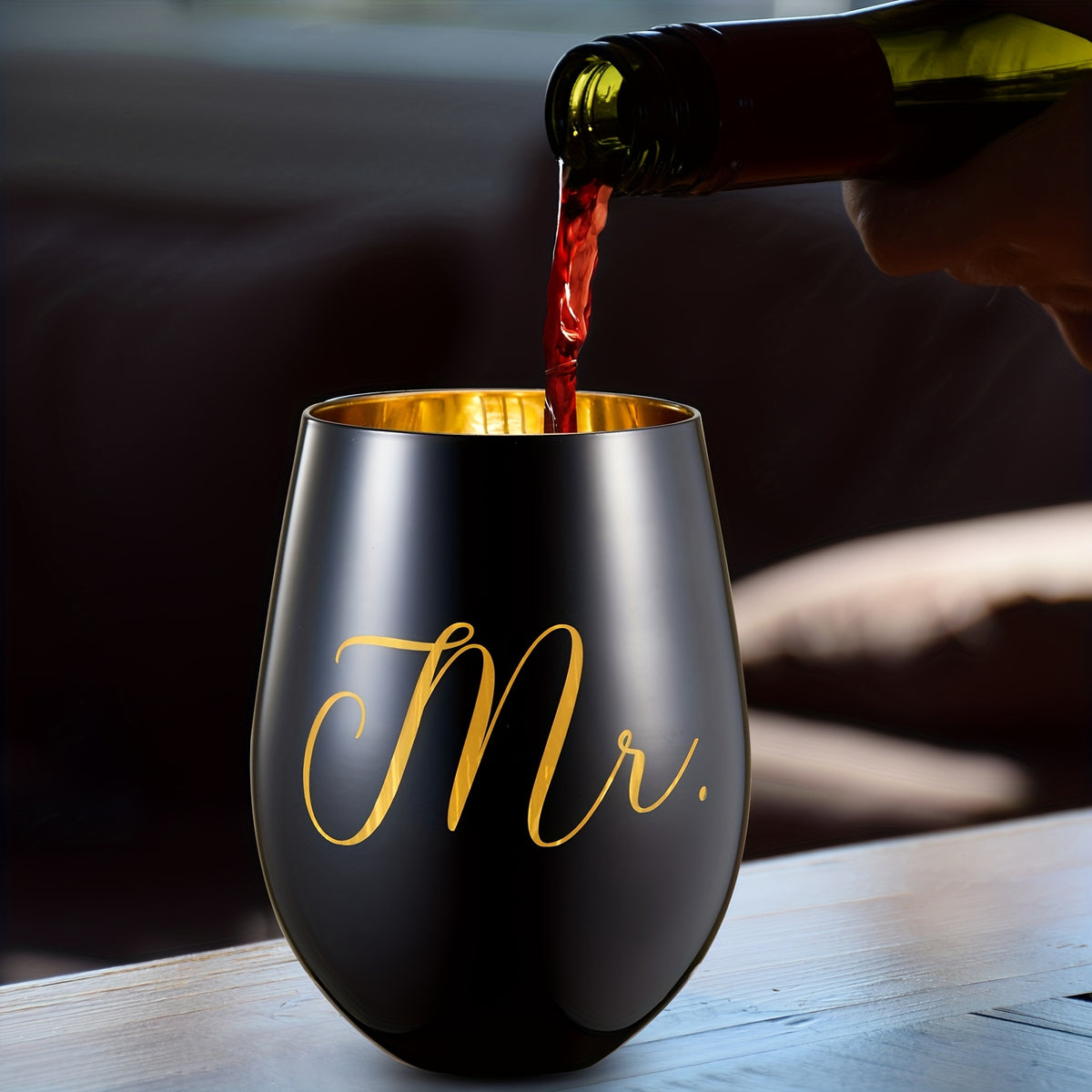 Mr & Mrs Engraved Wine Glasses - Perfect for Weddings, Engagements, Bridal Showers | Lead-Free Glass, Reusable, Handwash Only, Gifts for The Groom And Bride