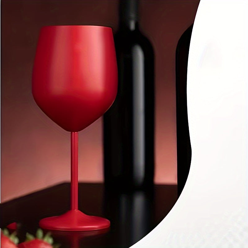 2pcs Stainless Steel Wine & Champagne Glasses - Elegant Metal Goblets in Golden, Silvery, Black, Rose Golden, Red for Dining, Bars, Kitchens, Parties - Reusable, Handwash Only