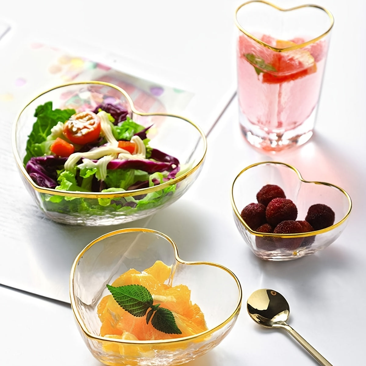 2pcs Heart-Shaped Glass Cup Set - Lead-Free, Insulated Drinking Glasses for Whiskey, Wine, Coffee & More - Perfect for Christmas & Holiday Celebrations