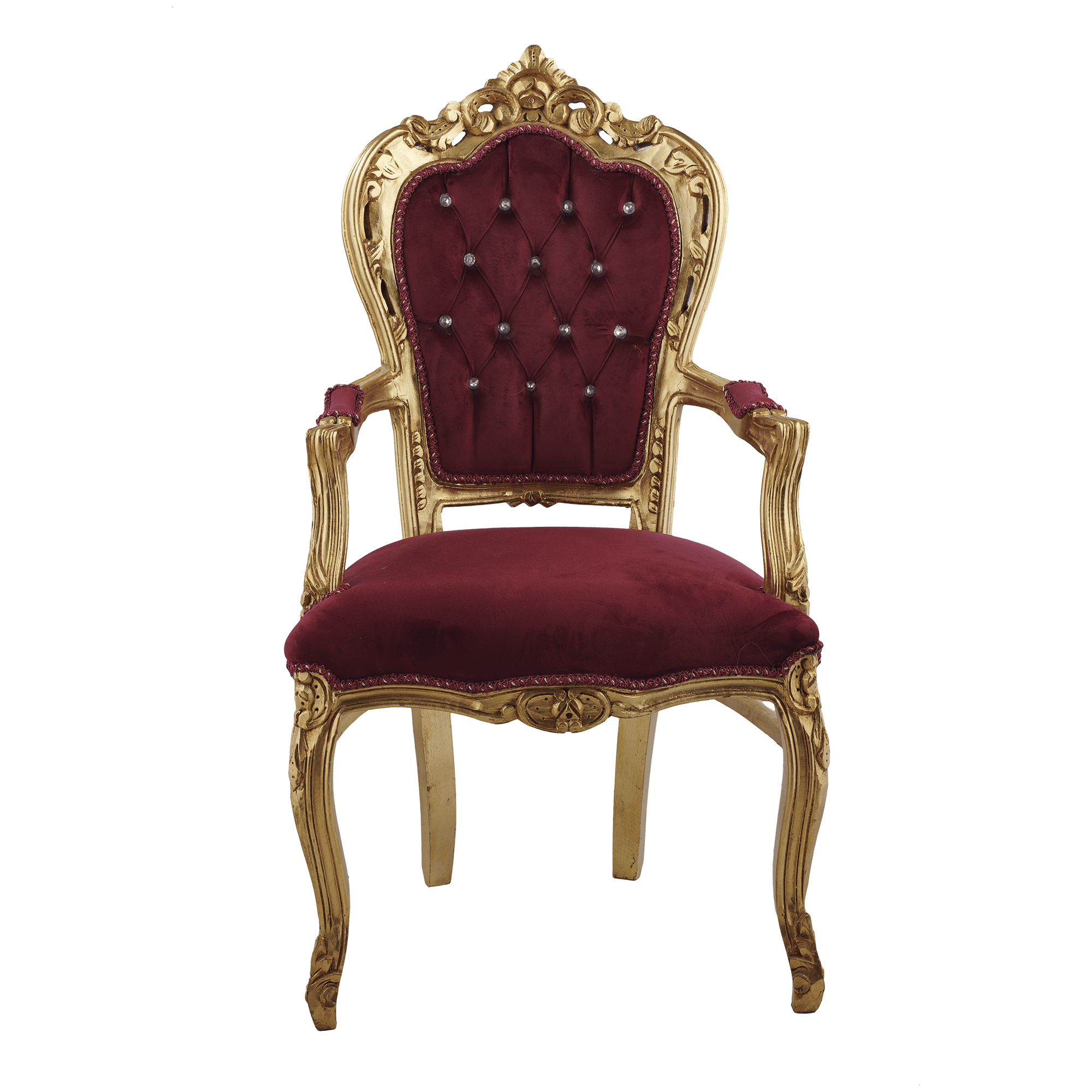 Table Chair Baroque-Style Armchair - Rococo in Solid Wood Decorated