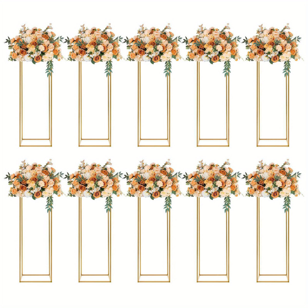 10pcs 78.74cm Tall Golden Metal Flower Stand for Wedding Table Centerpieces Decor NEW, Wedding Centerpieces for Tables, Plinth Stand for Wedding, Rustic Wedding Decorations, Wedding Centerpieces, Wedding Centrepieces for Tabl