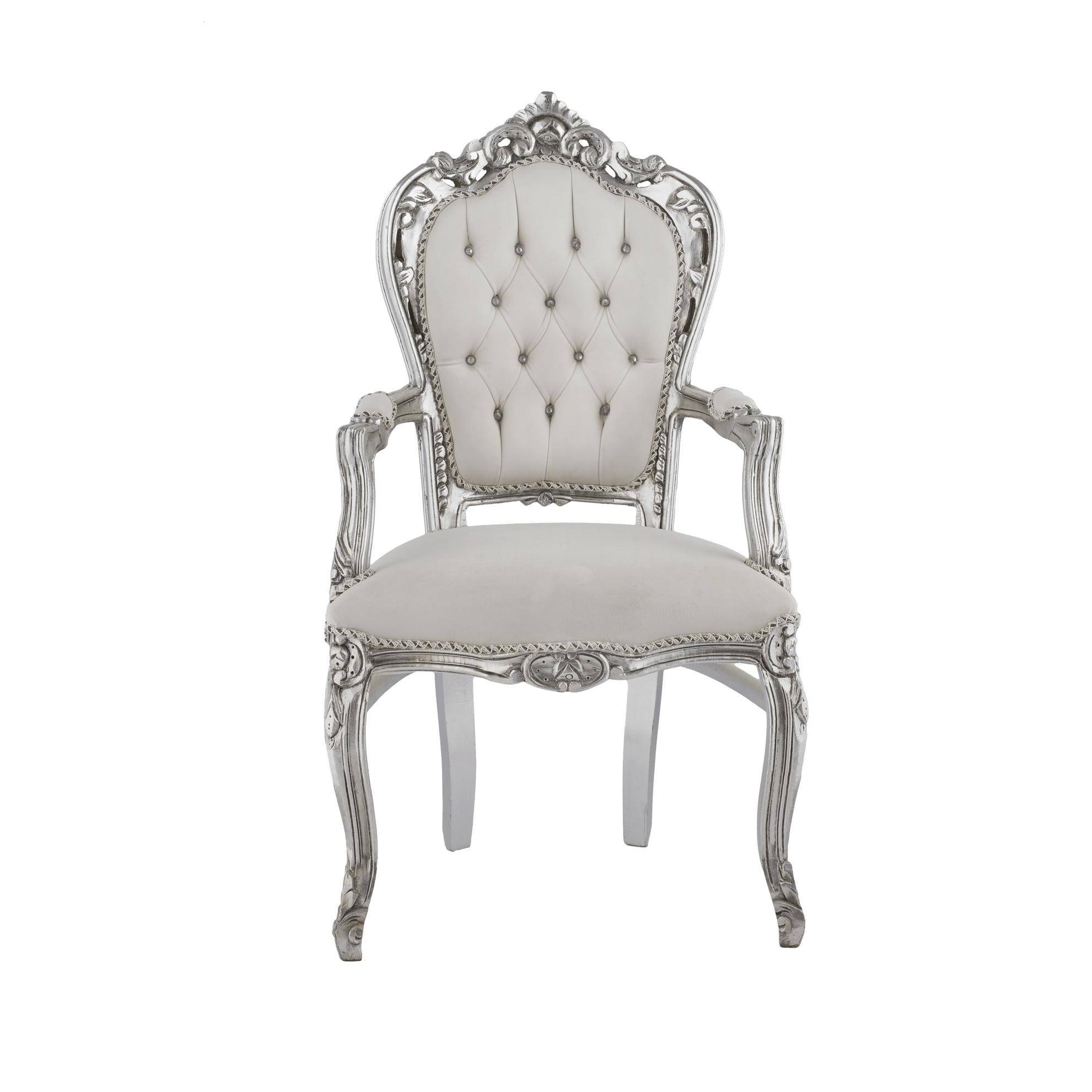 Table Chair Baroque-Style Armchair - Rococo in Solid Wood Decorated