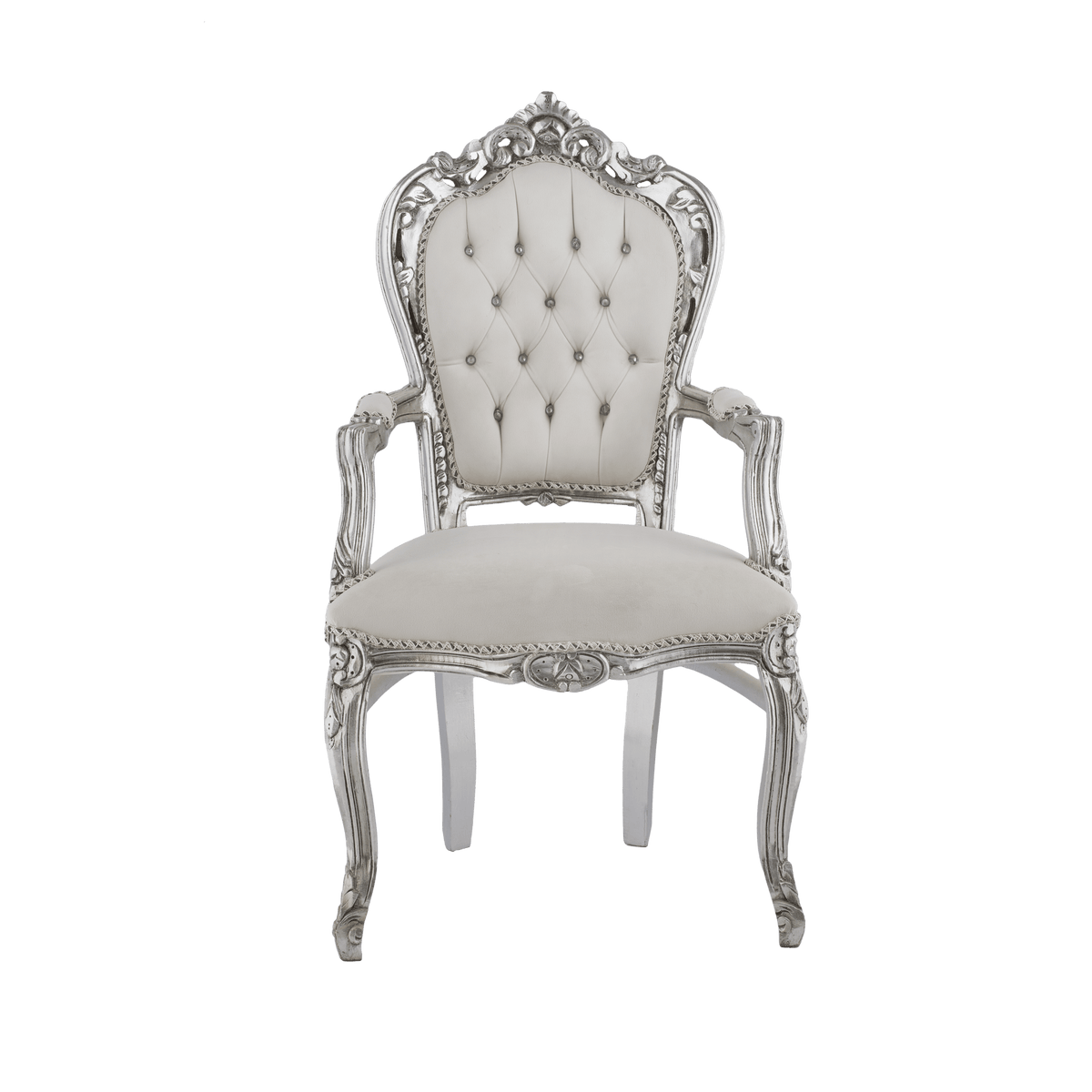 Table Chair Baroque-Style Armchair - Rococo in Solid Wood Decorated