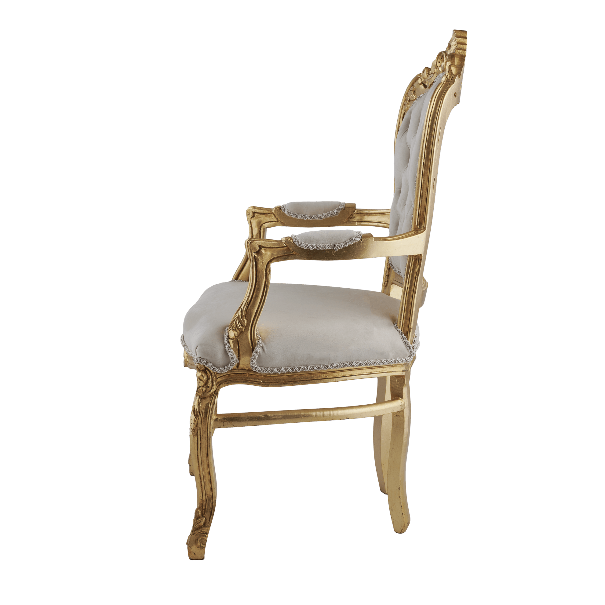 Table Chair Baroque-Style Armchair - Rococo in Solid Wood Decorated