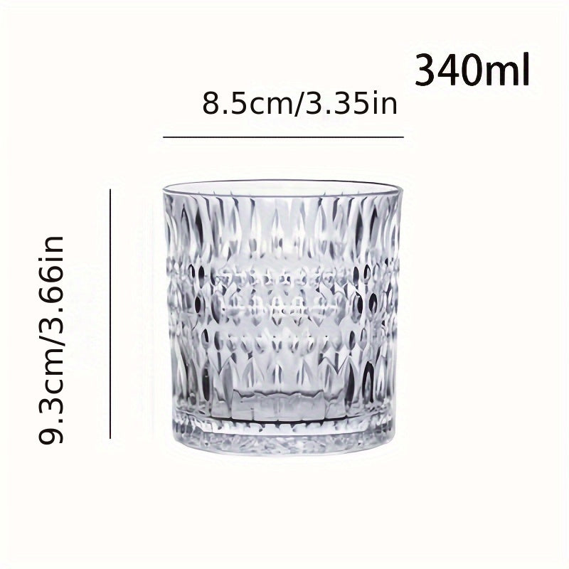 6pcs Set Versatile Glass Cups - Lead-Free, Reusable for Whiskey, Coffee, Tea & More - Perfect Gift for Christmas & Valentine's Day, 11.62oz, Fruit Cup, Juice Cup, Milk Cup