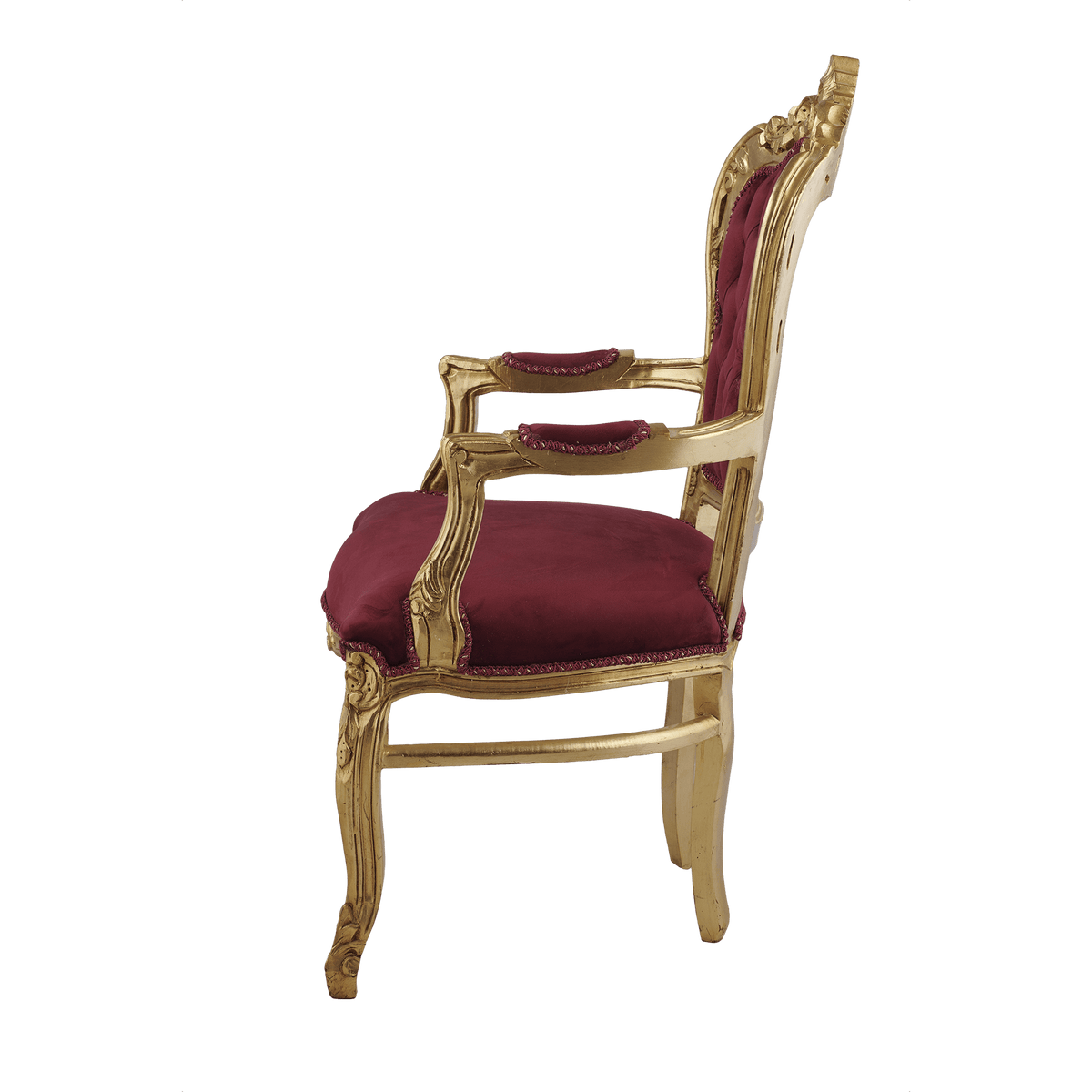 Table Chair Baroque-Style Armchair - Rococo in Solid Wood Decorated