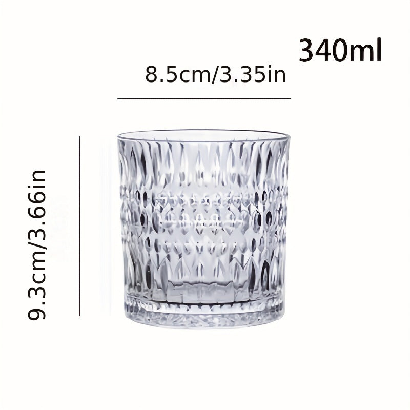 6pcs glass cup, whiskey cup, milk cup, tea cup, fruit cup, coffee cup, juice cup, lead-free, reusable, essential gift for Christmas and Valentine's Day -340ml/11.62oz