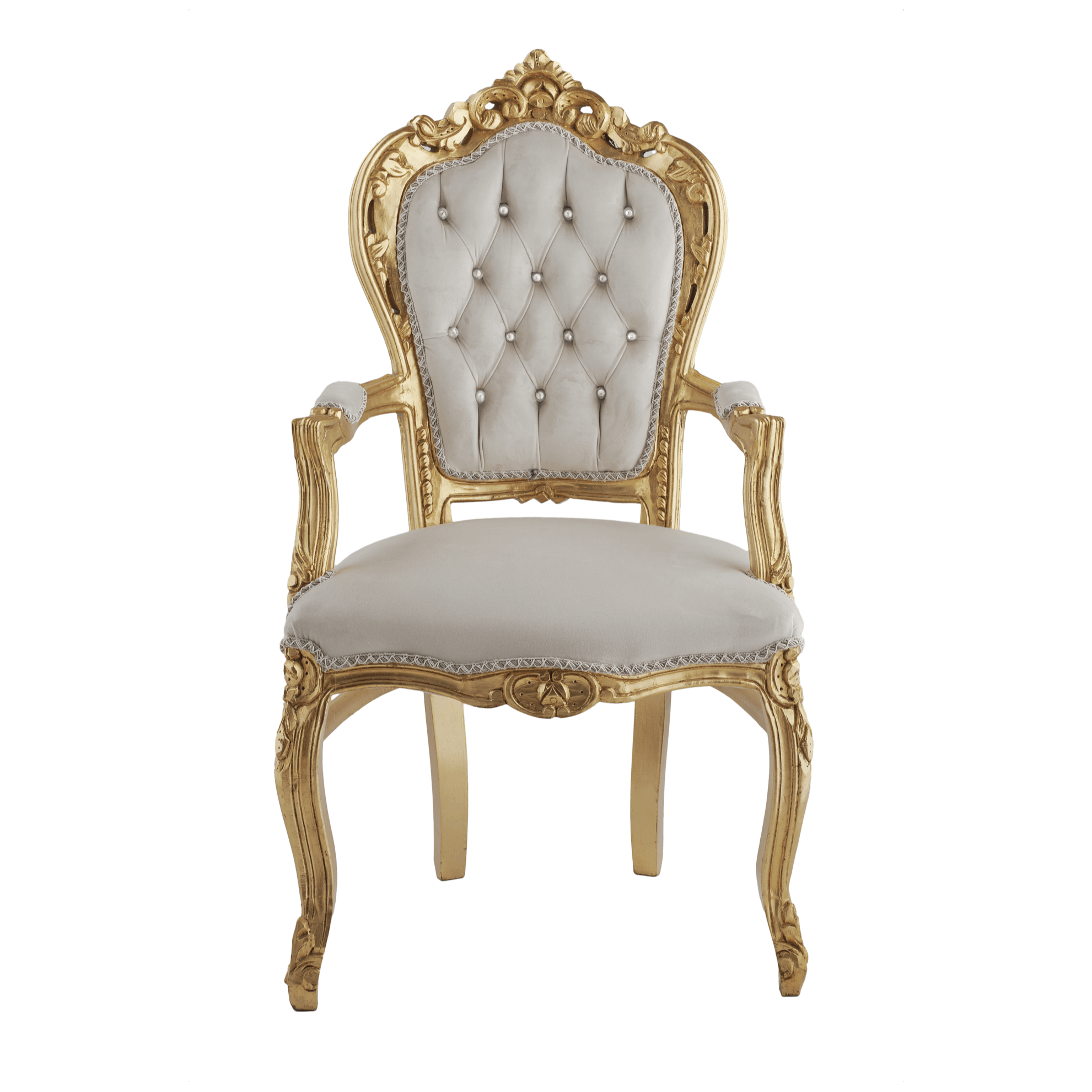 Table Chair Baroque-Style Armchair - Rococo in Solid Wood Decorated
