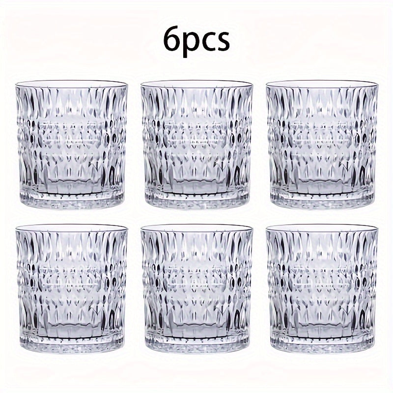 6pcs glass cup, whiskey cup, milk cup, tea cup, fruit cup, coffee cup, juice cup, lead-free, reusable, essential gift for Christmas and Valentine's Day -340ml/11.62oz