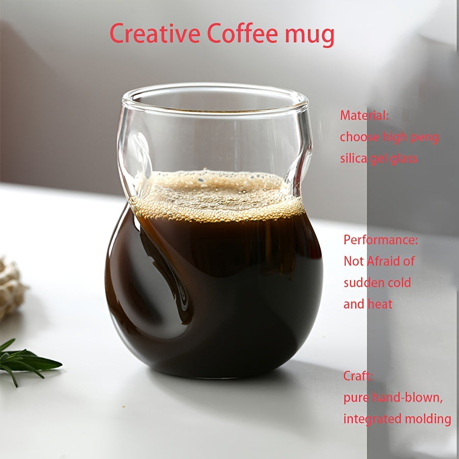 [Popular Choice] 1pc Elegant Japanese-Inspired Creative Cocktail Glass - Reusable, Insulated Twisted Design Clear Glass Cup for Whiskey, Beer, Tea & More - Perfect for Home Bar Entertaining