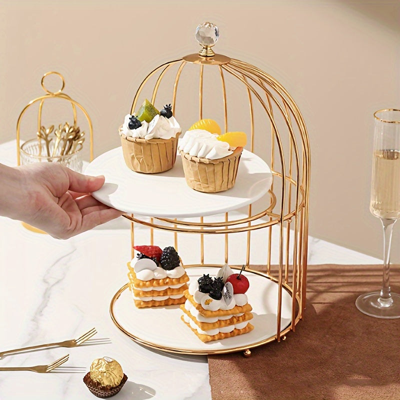 2 Exquisite Cake Display Stands of Different Heights, Exuding Unparalleled Sophistication And Elegance, Dessert Display Stands, Suitable for Snacks, Fruits And Candies Display