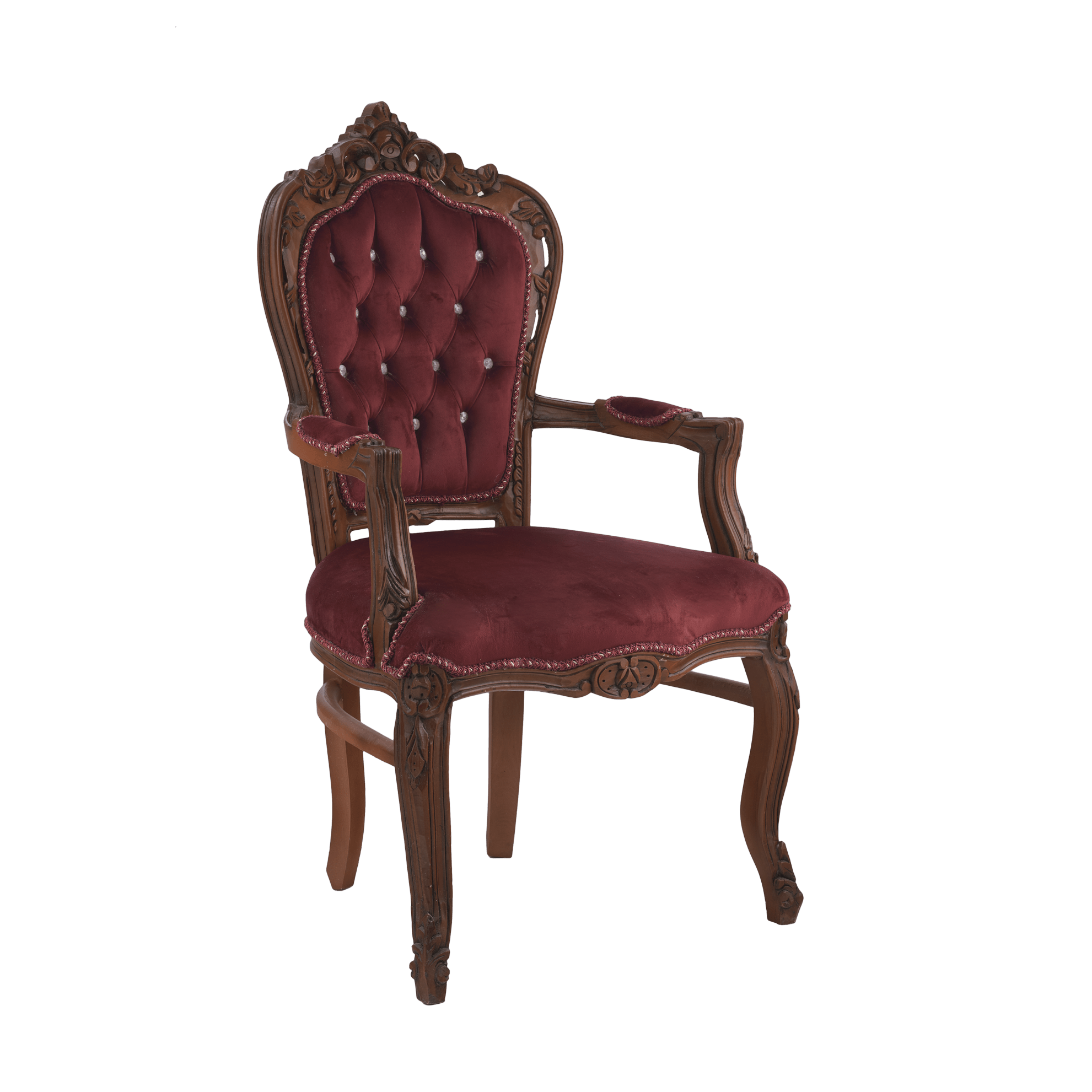 Table Chair Baroque-Style Armchair - Rococo in Solid Wood Decorated