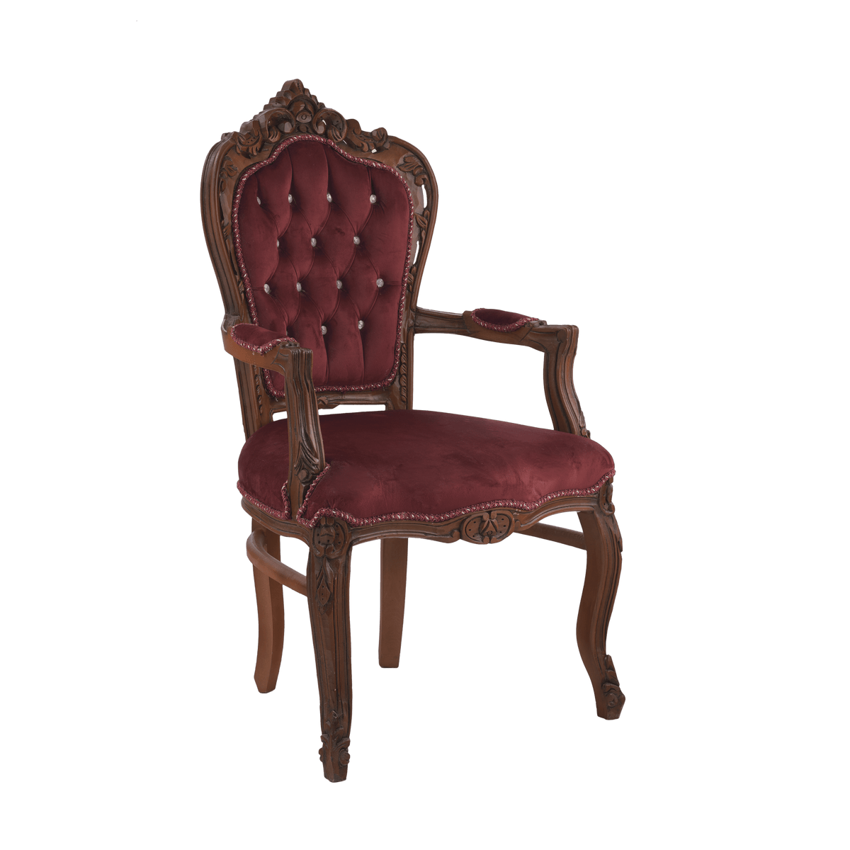 Table Chair Baroque-Style Armchair - Rococo in Solid Wood Decorated