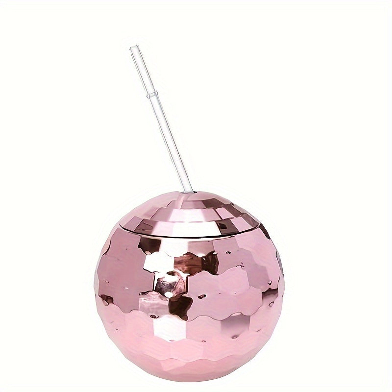 1pc/4pcs, Disco Ball Drink Tumbler With Straw And Lid, 600ml/20oz Shiny Sparkling Party Drinking Cup For Nightclub, Bar, Wedding, And More