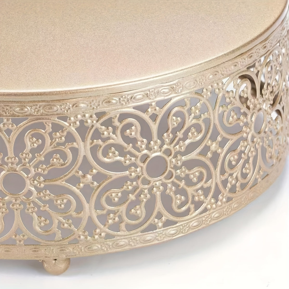 3-Piece Champagne Gold Wedding Display Stand - Reusable Anniversary Party Decoration Tray