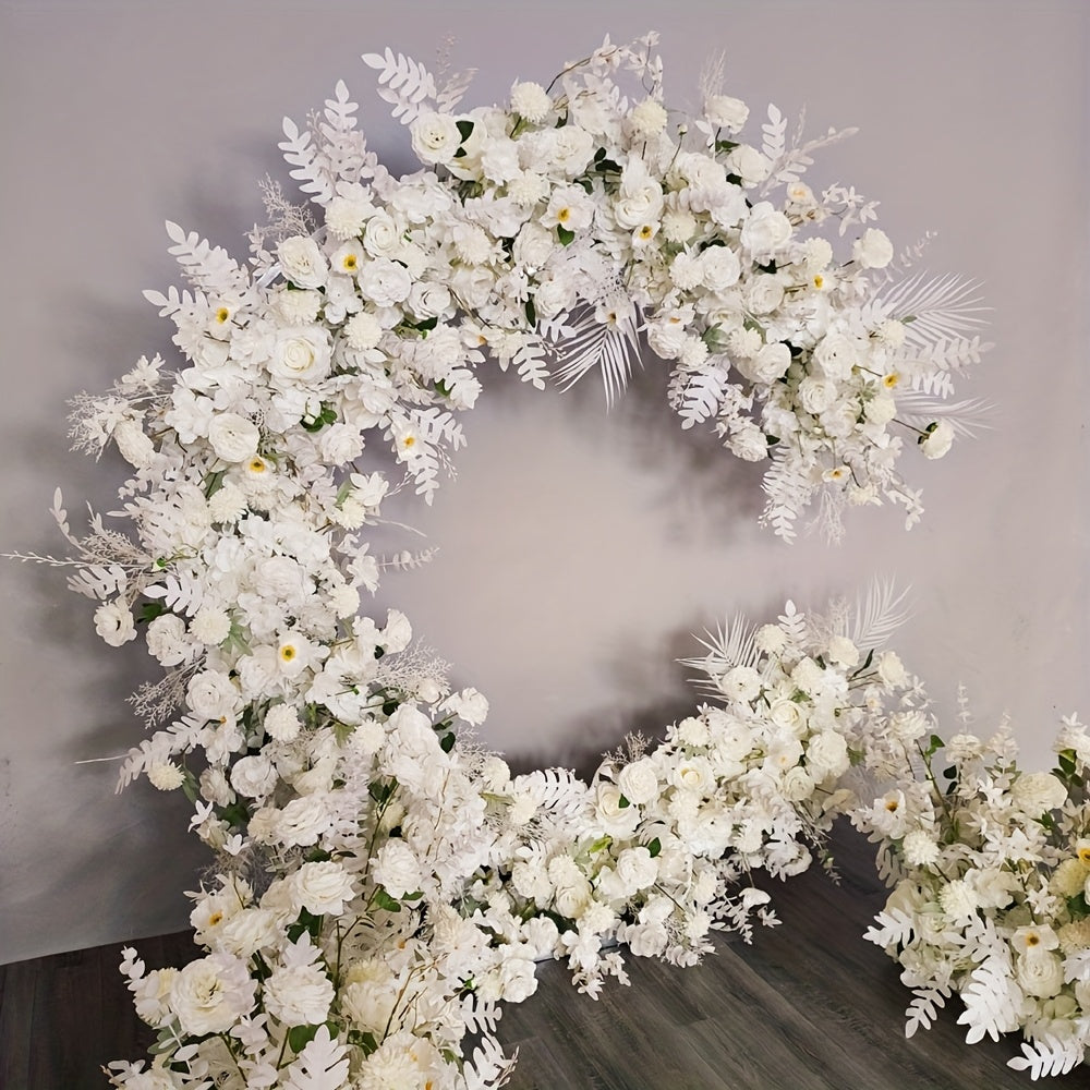 Golden Wedding Arch Stand - Heavy-Duty Metal Half-Crescent Moon Backdrop with Stable Base, Golden Ceremony Arch for Wedding, Birthday, Party Decorations - Indoor/Outdoor Event Decoration Stand, Romantic Event Decor, Sophistic