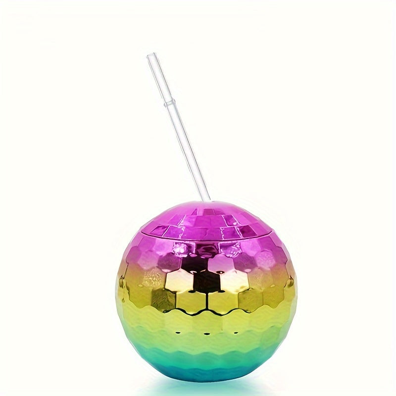 1pc/4pcs, Disco Ball Drink Tumbler With Straw And Lid, 600ml/20oz Shiny Sparkling Party Drinking Cup For Nightclub, Bar, Wedding, And More