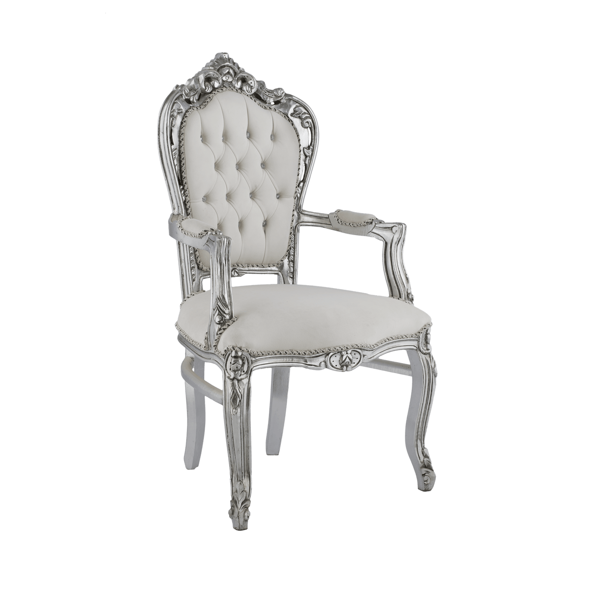 Table Chair Baroque-Style Armchair - Rococo in Solid Wood Decorated