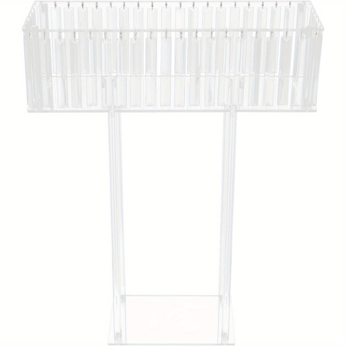 Large Modern Acrylic Wedding Flower Stand with Hanging Pendants - 9.36meter-like Height (59.94cmL x 77.98cmH) Clear Vase, Sturdy Base /Table Centerpiece