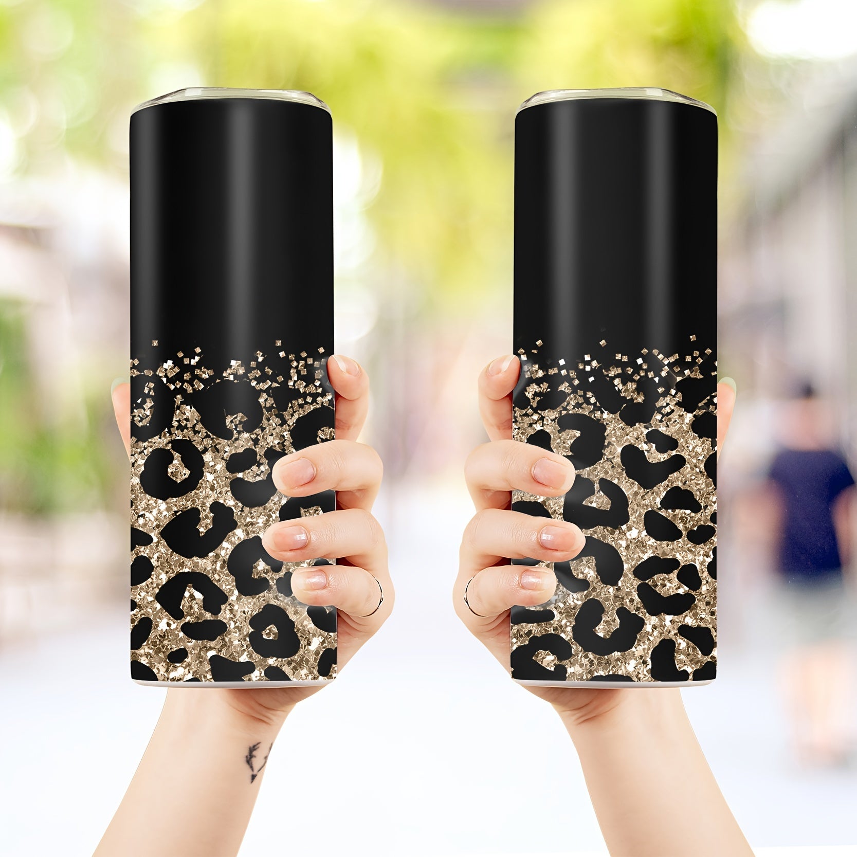 1pc, Leopard Print Tumbler With Lid And Straw, 20oz Stainless Steel Water Bottle, Insulated Straight Water Cups, Summer Winter Drinkware, Outdoor Travel Accessories, Valentine's Day Gifts
