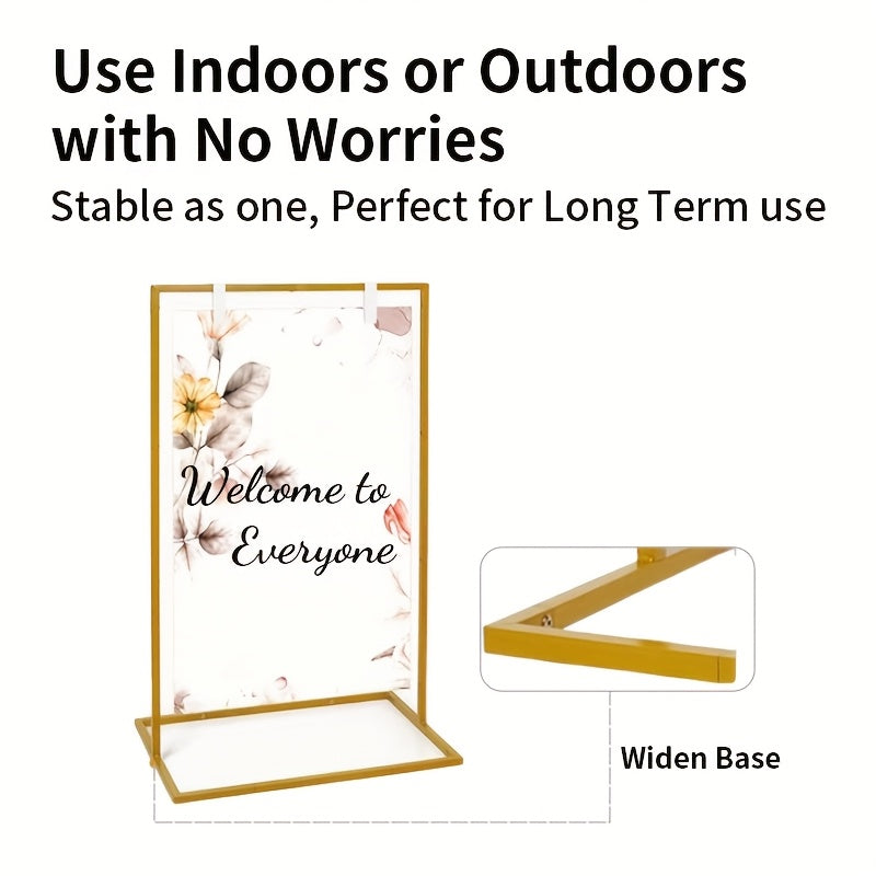 Metal Wedding Sign Holder - Heavy Duty Welcome Stand with Removable Sign, 172.72x76.2x50.8 cm, Contemporary Design for Weddings, Birthdays, Events, and Display Stands, Flower and Poster Not Included, Wedding Decorations
